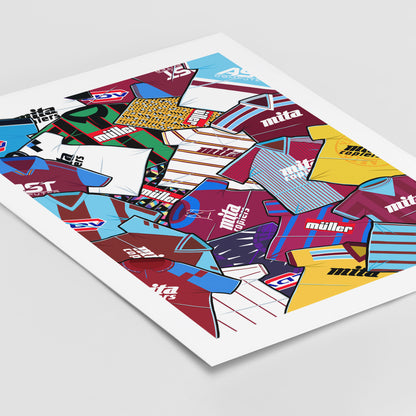 Aston Villa Shirts Mash Up Print