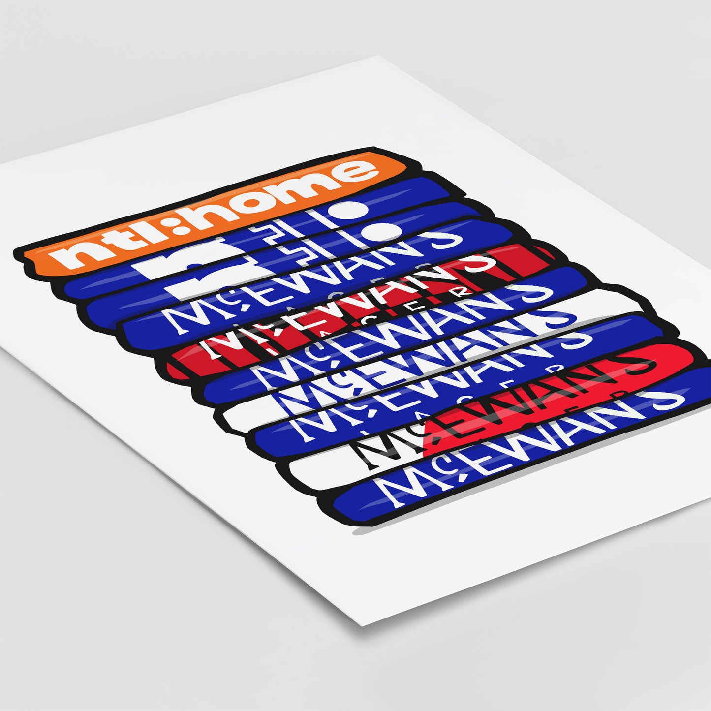 Rangers Shirt Stack Print