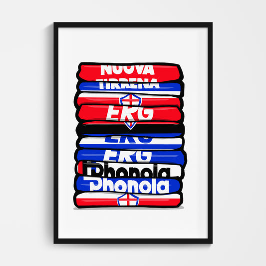 Sampdoria Shirt Stack Print