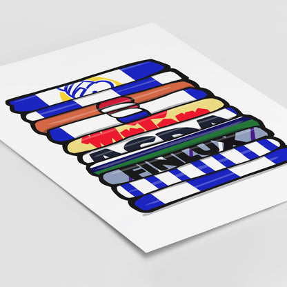 Sheffield Wednesday Shirt Stack Print