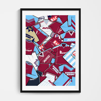 West Ham Shirts Mash Up Print