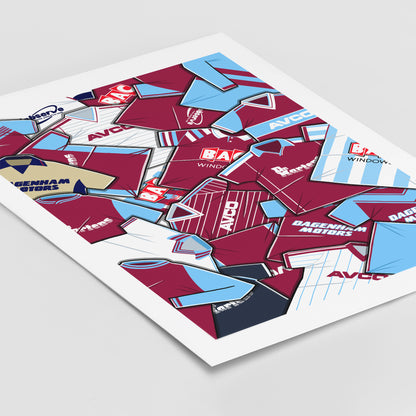 West Ham Shirts Mash Up Print